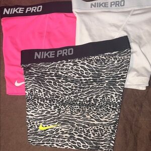 NIKE PRO Shorts 3 pc BUNDLE!!! Workout gym bottoms women’s Size XS